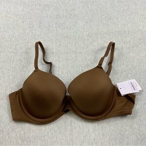 Auden The Icon T-Shirt Bra Women’s 36A Underwire Lined Convertible Straps Brown